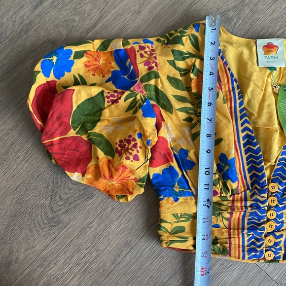 Farm Rio Yellow Floral Crop Top - Picture 8 of 13